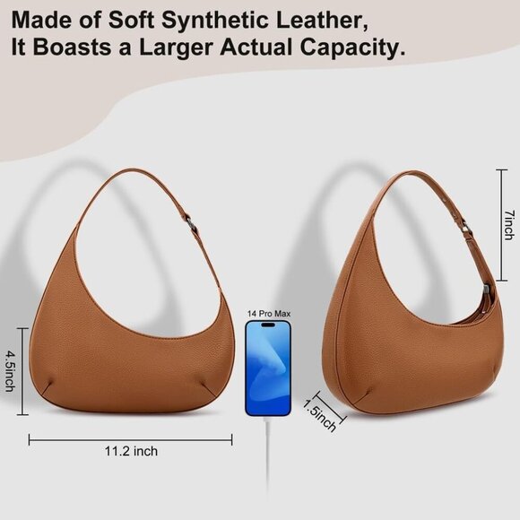 Small Shoulder Bag for Women - Lightweight Vegan Leather Evening Purse, Trendy D - Picture 4 of 7
